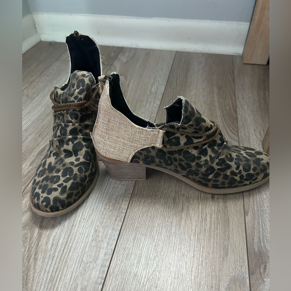 Leopard Print Ankle Boots